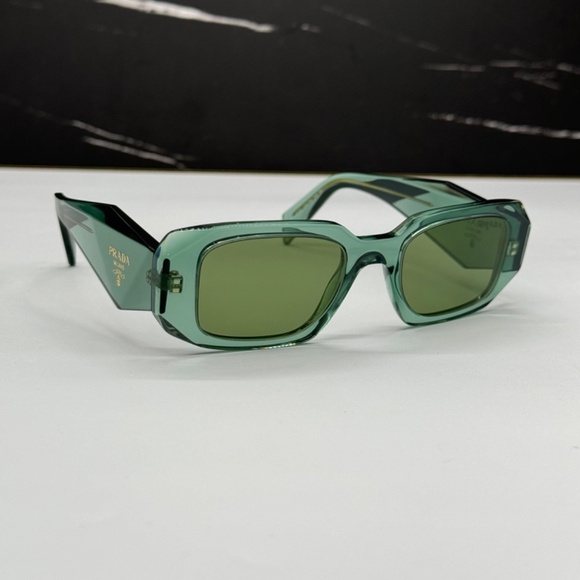 NEW SPR 17W 11R10E PRADA SQUARE PR 17WS 11R10E GREEN PR17WS WOMEN SUNGLASSES - Picture 9 of 13